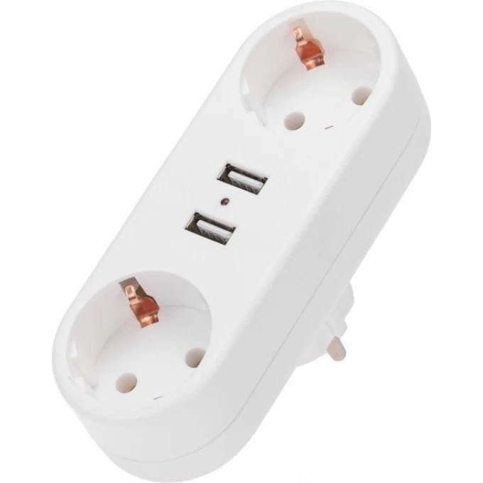 Двойник электрический линейный REXANT 16 А с заземлением + 2 USB-порта, 2,4 А, белый 11-1090 Двойник электрический линейный REXANT 16 А с заземлением + 2 USB-порта, 2,4 А, белый 11-1090