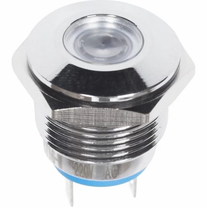 Индикатор металл REXANT LED 16 220В подсветка белая 36-4834 Индикатор металл REXANT LED 16 220В подсветка белая 36-4834