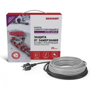 Кабель REXANT EXTRA LINE 25MSR-PB 25 м/625 Вт греющий саморегулирующийся