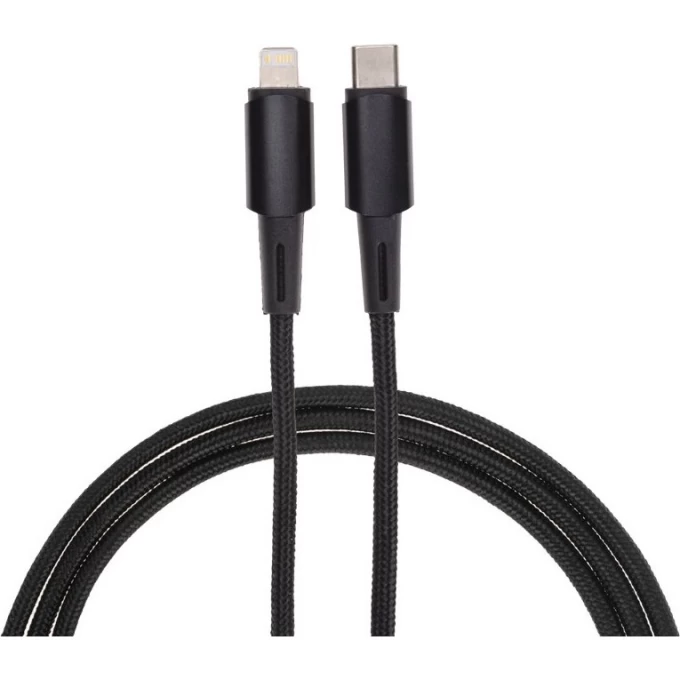 Кабель REXANT Type-C – Lightning для Apple, 3А, 1 м, в черной нейлоновой оплетке, со световой индикацией 18-7069 Кабель REXANT Type-C – Lightning для Apple, 3А, 1 м, в черной нейлоновой оплетке, со световой индикацией 18-7069