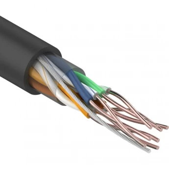 Кабель витая пара REXANT U/UTP, CAT 5e, ZH нг(А)-HF, 4PR, 24AWG, OUTDOOR, SOLID, черный, 305 м