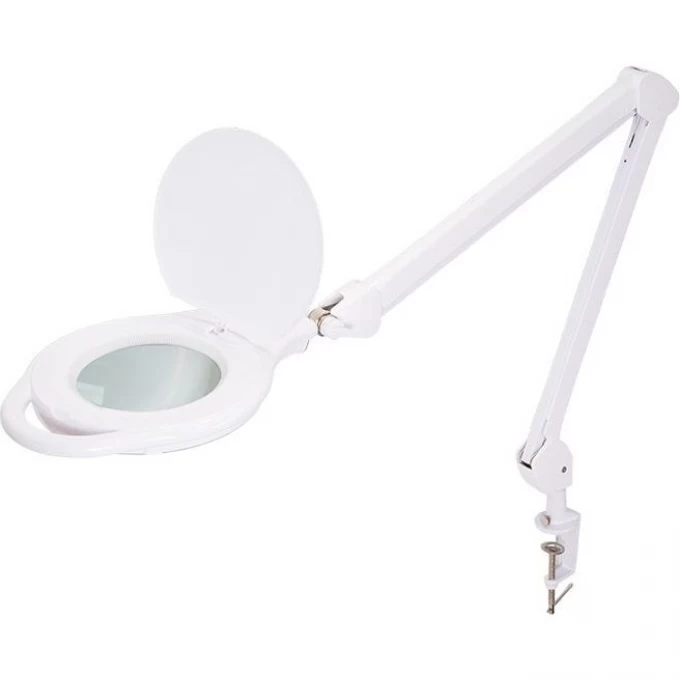 Лупа на струбцине REXANT круглая 5D с подсветкой 96 SMD LED, теплый и холодный свет, ø127мм, белая (8060) 31-0535 Лупа на струбцине REXANT круглая 5D с подсветкой 96 SMD LED, теплый и холодный свет, ø127мм, белая (8060) 31-0535