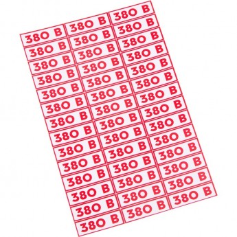 Наклейка знак электробезопасности REXANT 380 В 10*30 мм, 42 шт на листе