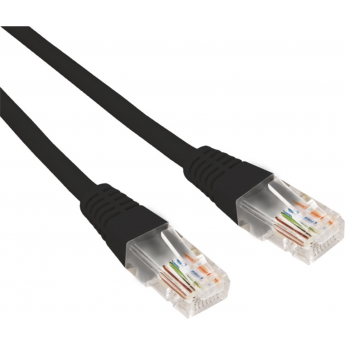 Патч-корд REXANT U/UTP 5e, RJ45-RJ45, неэкранированный, 26AWG, LSZH, черный, 3 м