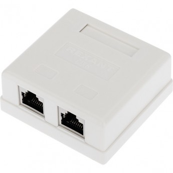 Розетка компьютерная REXANT RJ-45 (8P8C) внешняя 2-порта экранированная