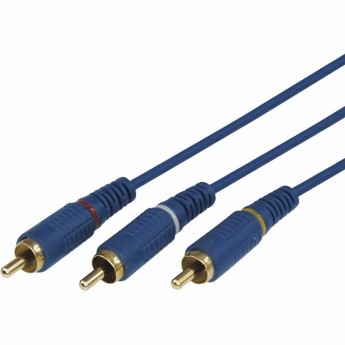 Шнур REXANT 3 RCA - 3 RCA 1.5 м черный, 10 шт.