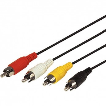 Шнур REXANT 4 RCA - 4 RCA 7 м черный
