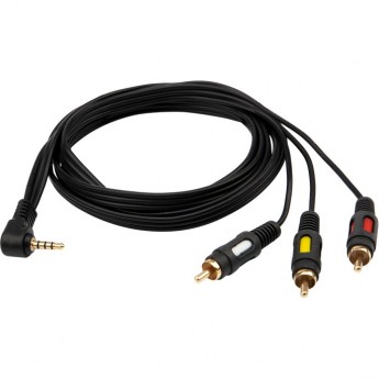 Шнур REXANT стерео 3.5 мм 4C - 3 RCA 1.5 метра gold