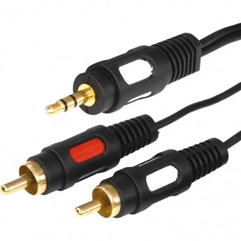 Шнур REXANT Стерео 3,5мм - 2 RCA, 1,5м (GOLD)