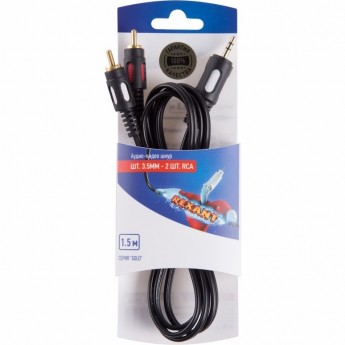 Шнур REXANT стерео штекер 3.5 мм - 2RCA 1.5m