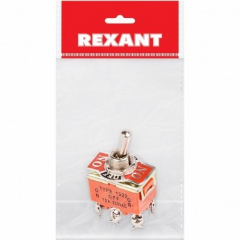 Тумблер REXANT KN-203 250V 15А двухполюсный